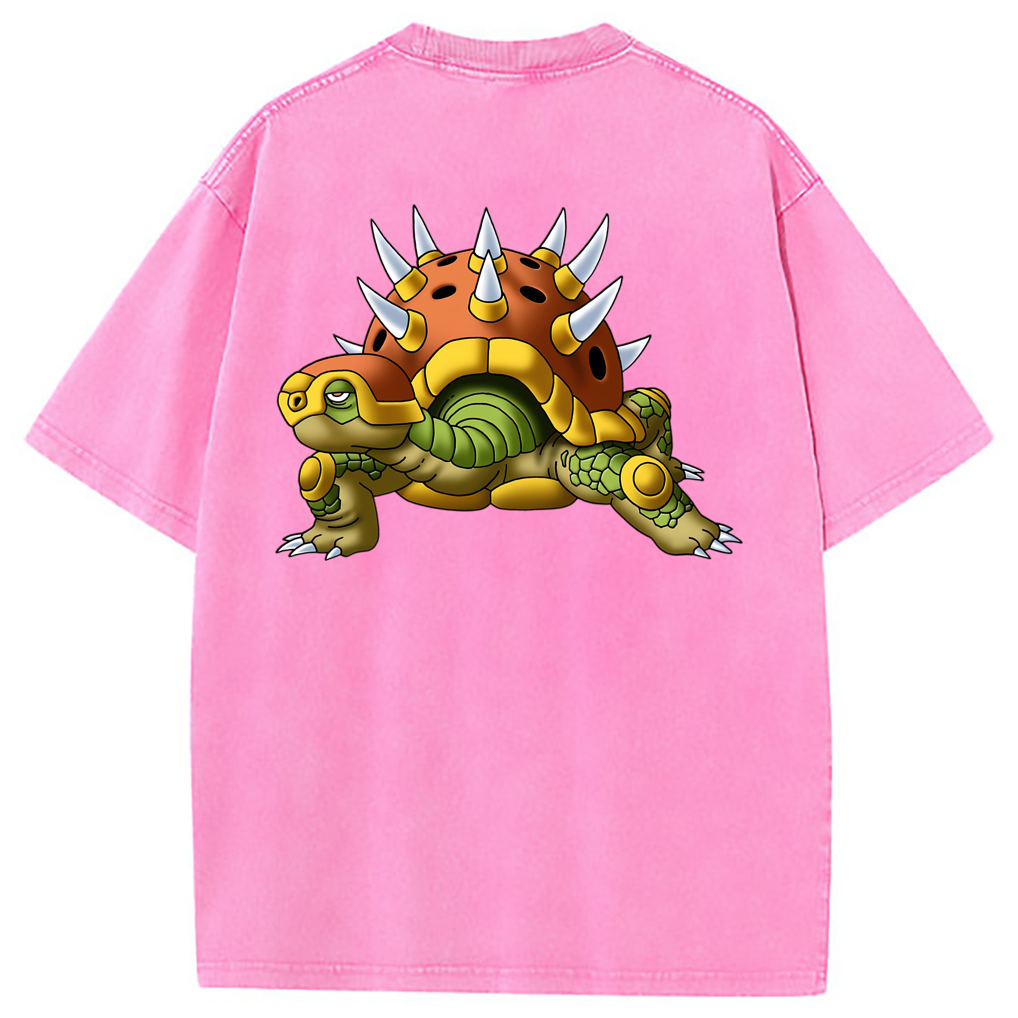 （画像用） ドラゴンクエスト Doragon Kuesuto Dragon Quest 綿100% ヴィンテージ風 半袖Tシャツ（背面プリント）